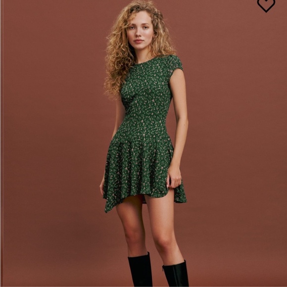 Reformation Dresses & Skirts - NWT Reformation Parish Dress Coriander Green Asymmetrical Hem Drop Waist Size 12